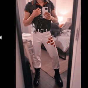 White libidex medium players jeans